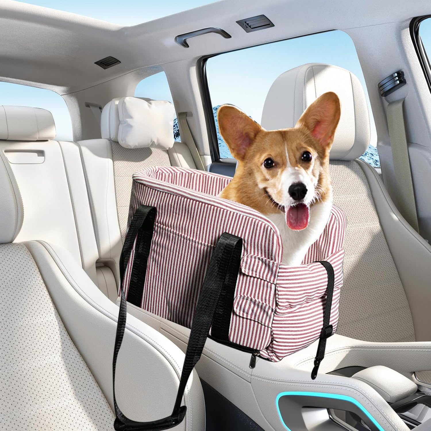 PawSailor Pet Console Car Seat Small Dog Car Seat for