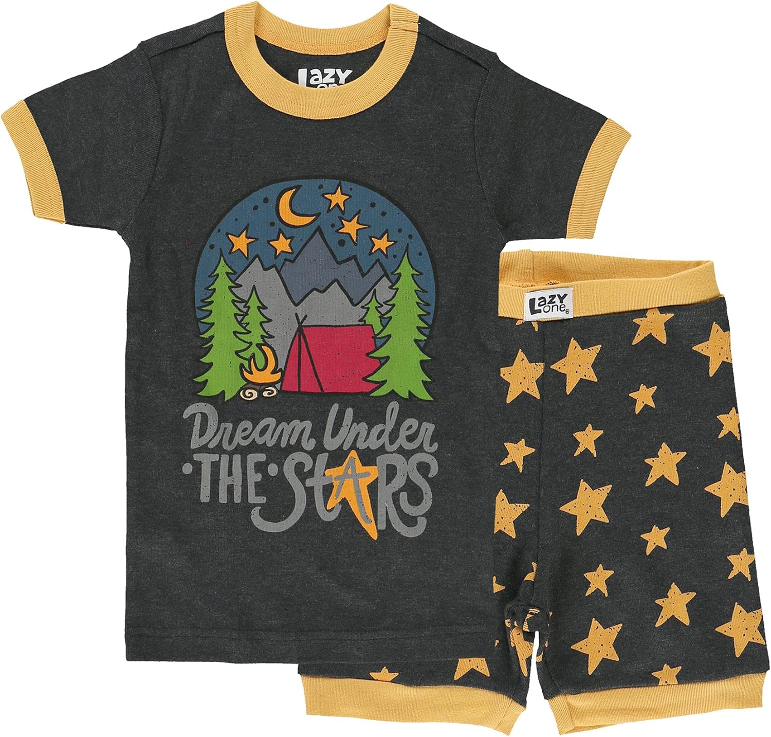 Lazy One Short-Sleeved Summer Pajama Set for Girls and Boys, Kid Pajama Set