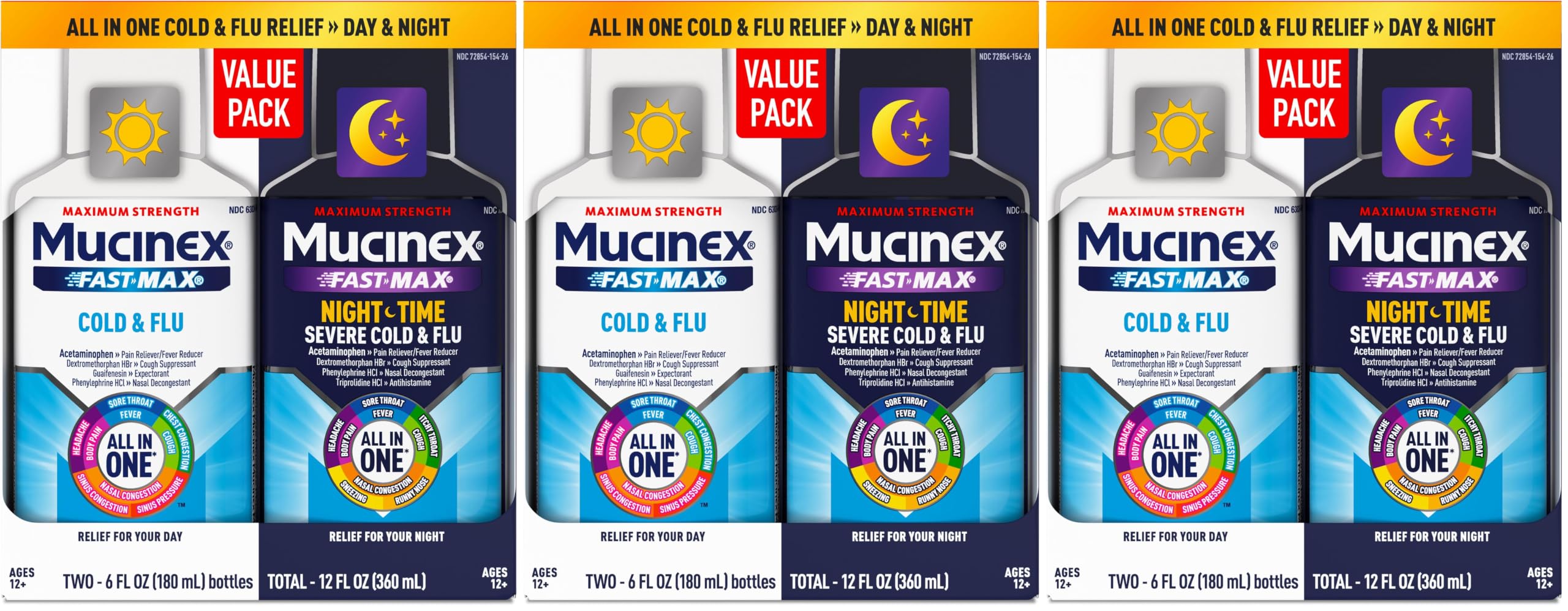 Mucinex Fast-Max Cold & Flu All in One Day/Night Value Pack, 2x6 FL OZ — Amazon image 18