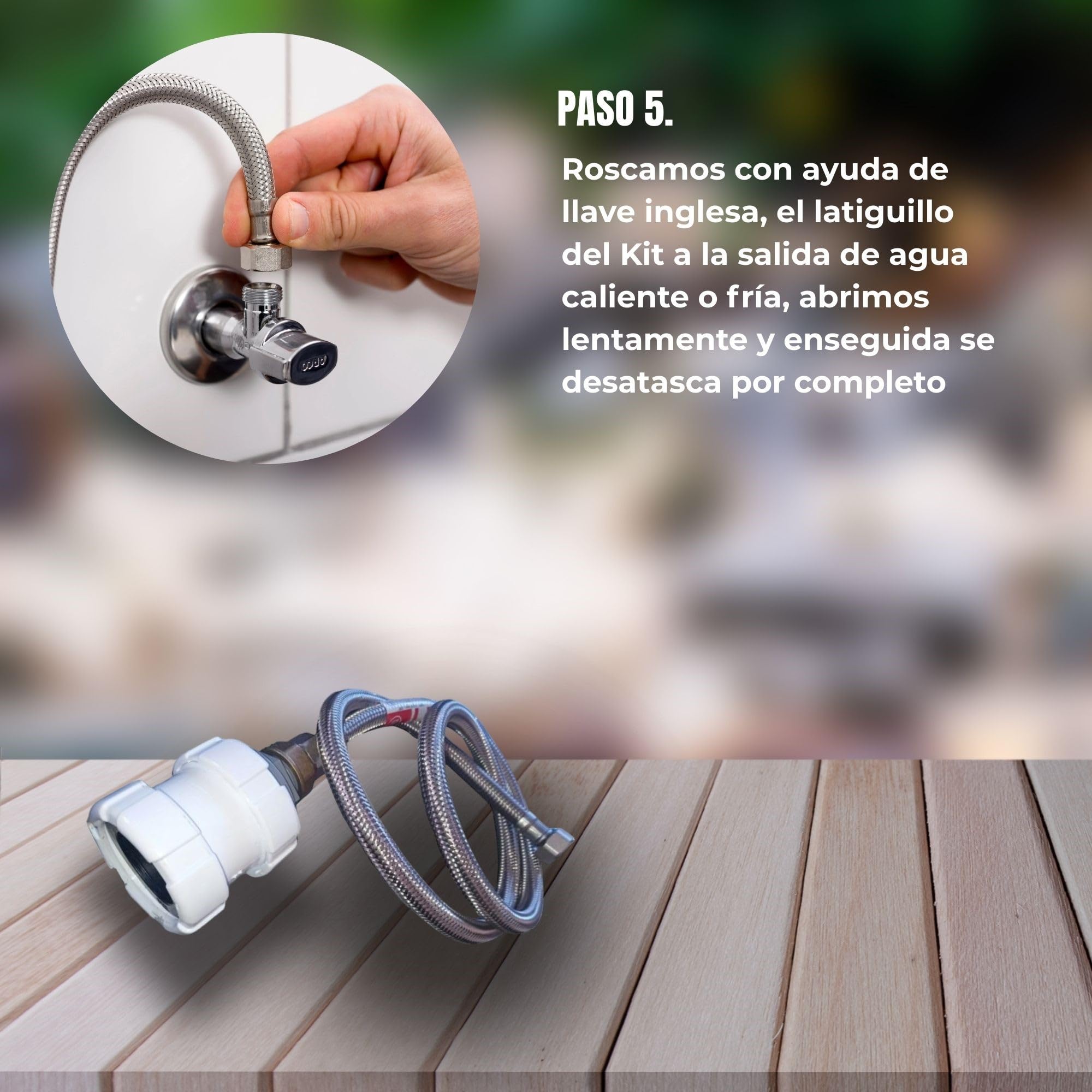 Desatascador Tuberías - Desatascador a Presión – Desatascador de Fregadero Profesional sin Químicos – Limpia Atascos con Presión de Agua – SOLO Tuberías de 32 mm y 40 mm - (Ver video funcionamiento)