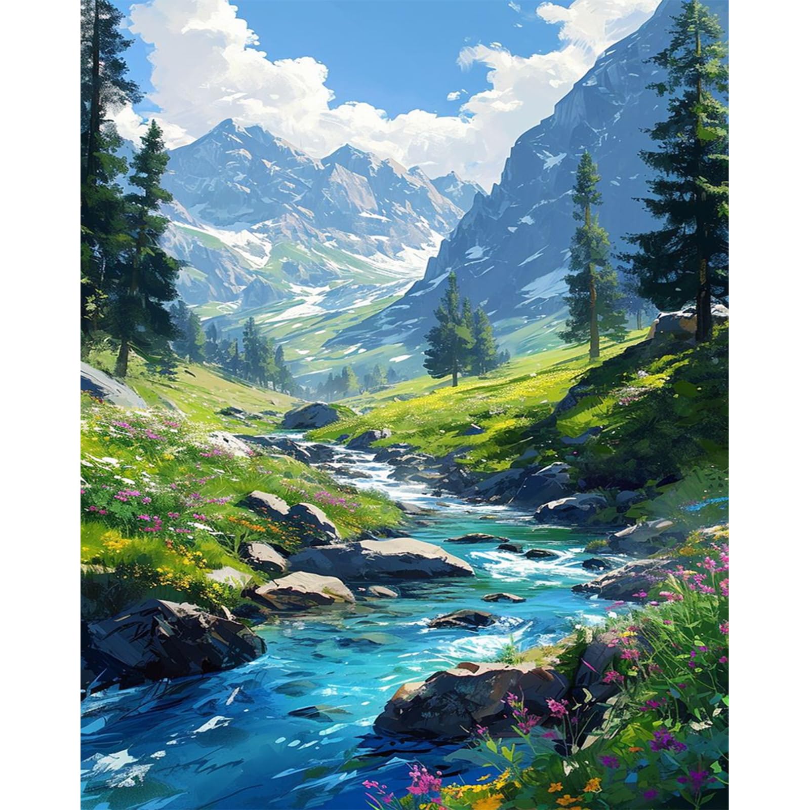 Amazon.com: Mountain Paint by Number for Adults-Landscape
