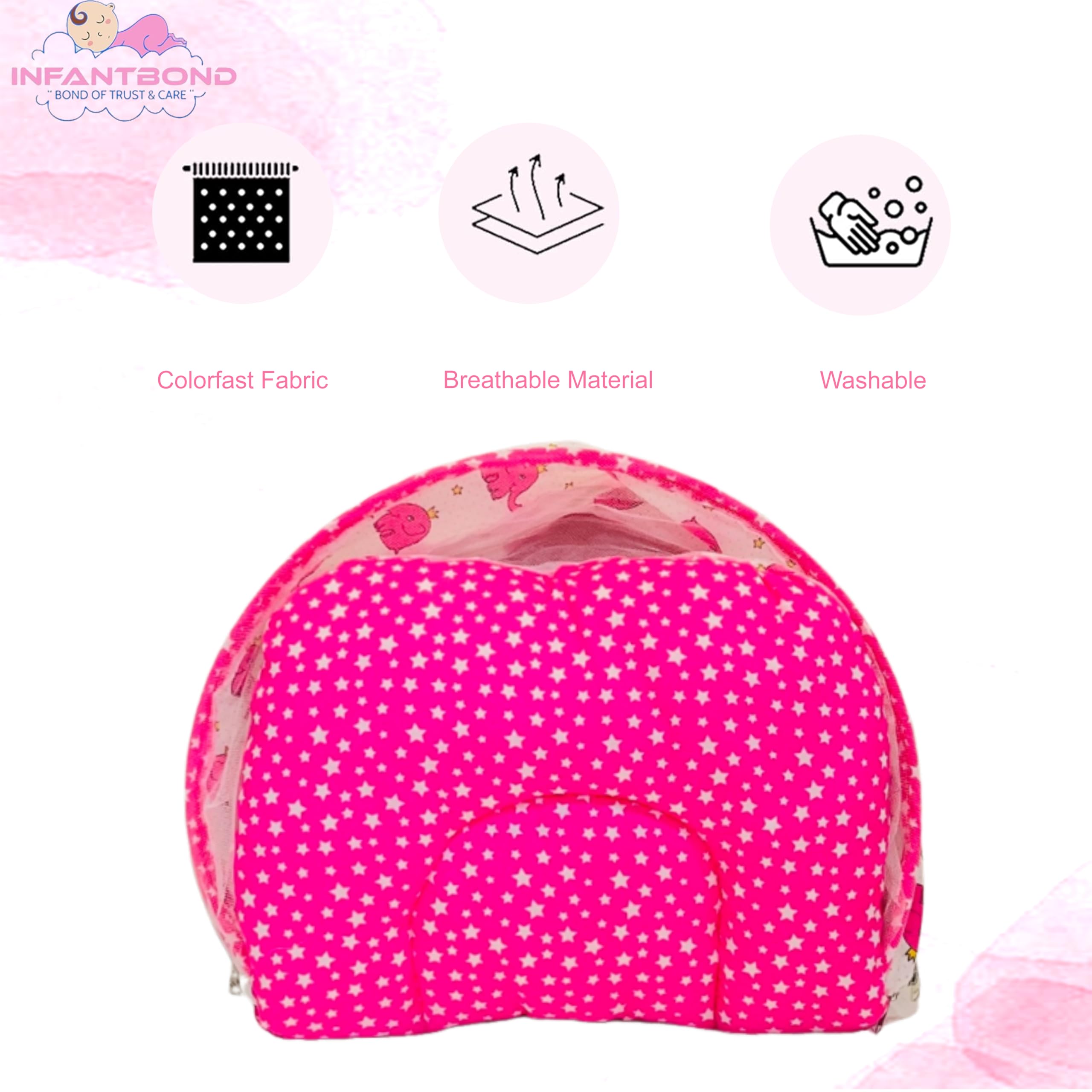 Infantbond Combo of Baby Bedding Set | Baby Bed | Newborn Baby Bedding All (0-6 Months) (Elephant) (3, Pink E) 3