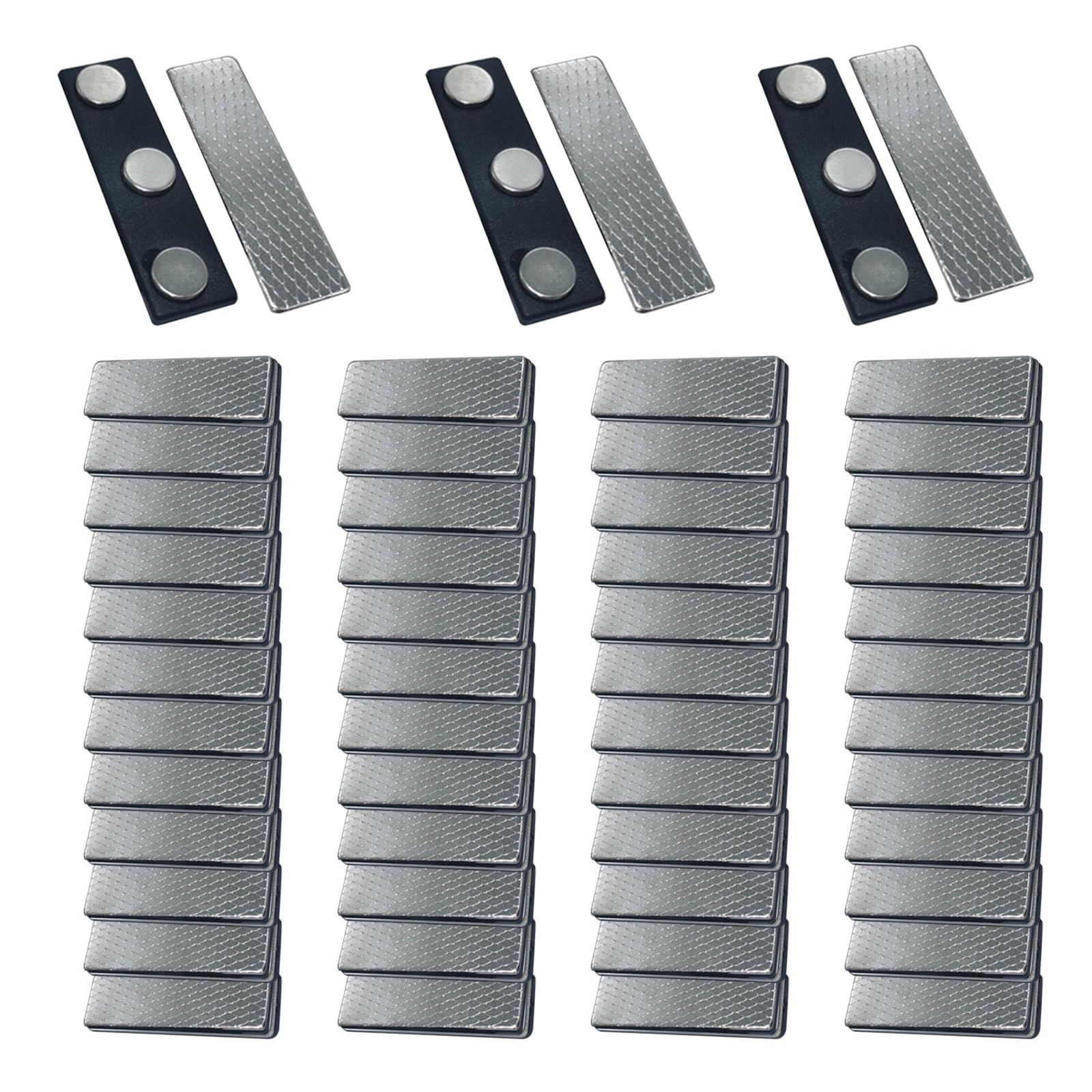 Insignia magnética con nombre, 100 etiquetas adhesivas magnéticas para nombre, soporte para insignias de negocios, clips de nombre en blanco, imán para identificación, sin agujero para chaqueta