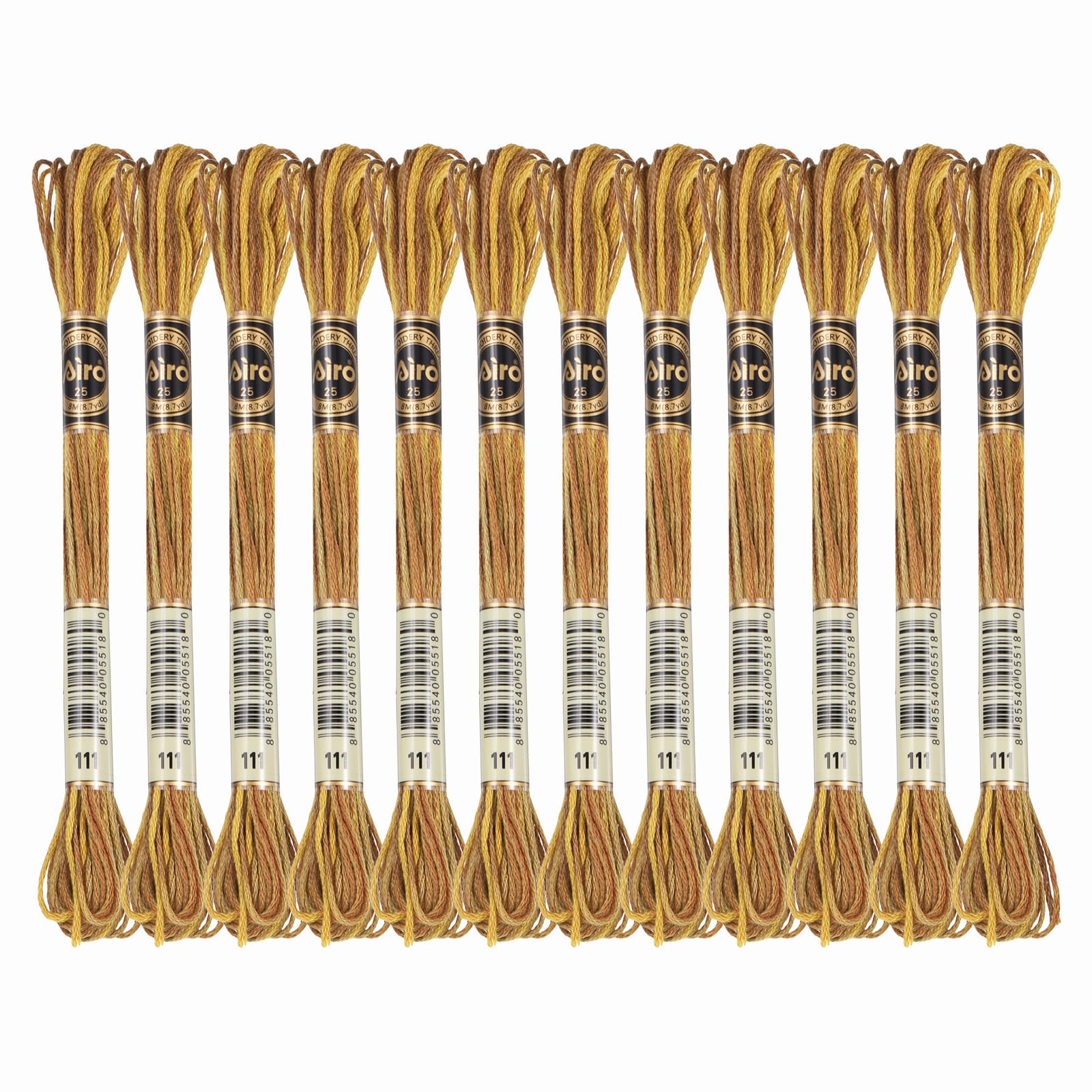 PATIKIL 12 Skeins Embroidery Floss, Polyester Embroidery Threads Bracelets String for Cross-Stitch Hand Embroidery, Gold Tone
