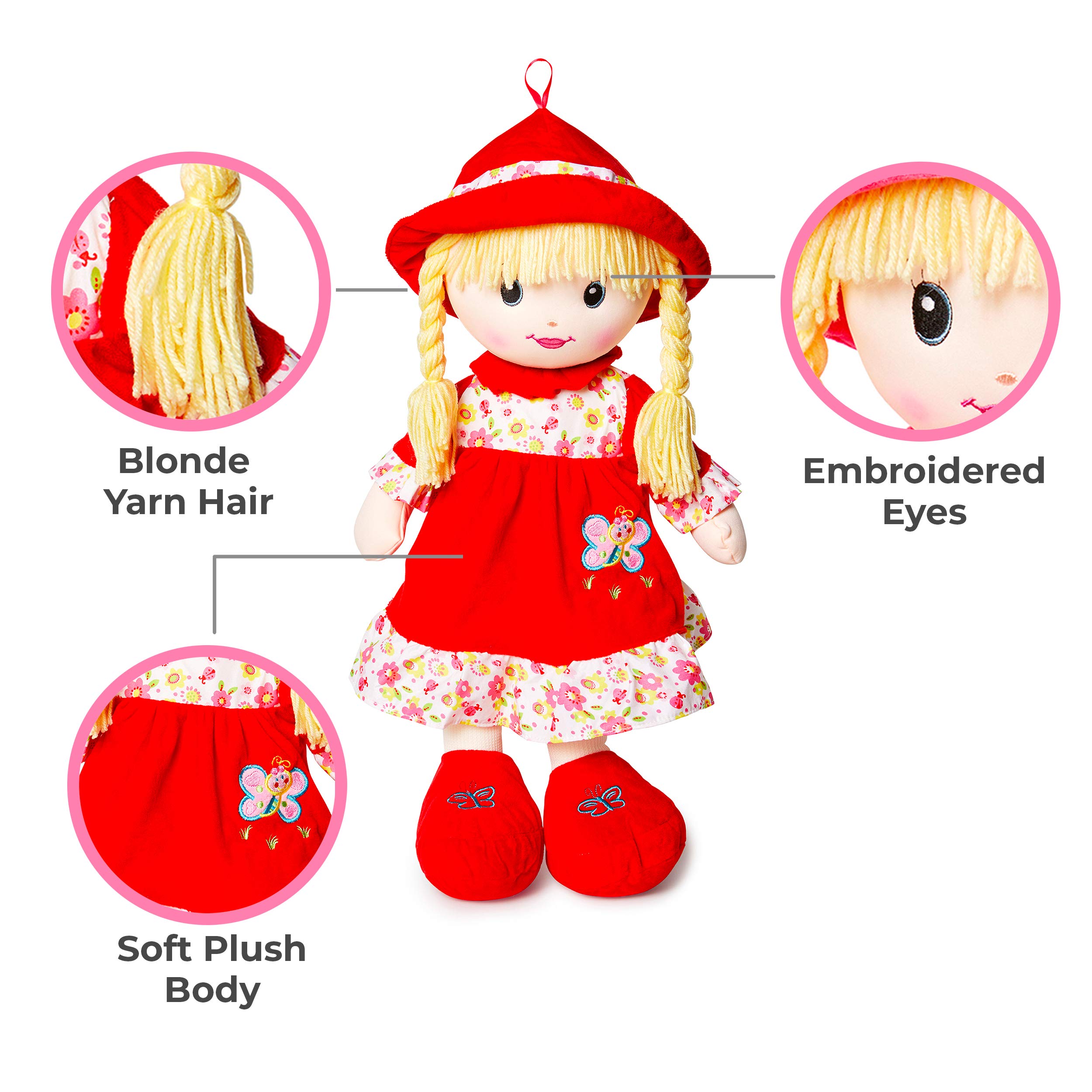 Poupée Chiffon Rag Doll Avec Boîte 11x2x5 - Poupée Peluche Mignonne Avec Chapeau Sac Chaussures Pour Bébé Tout-Petit