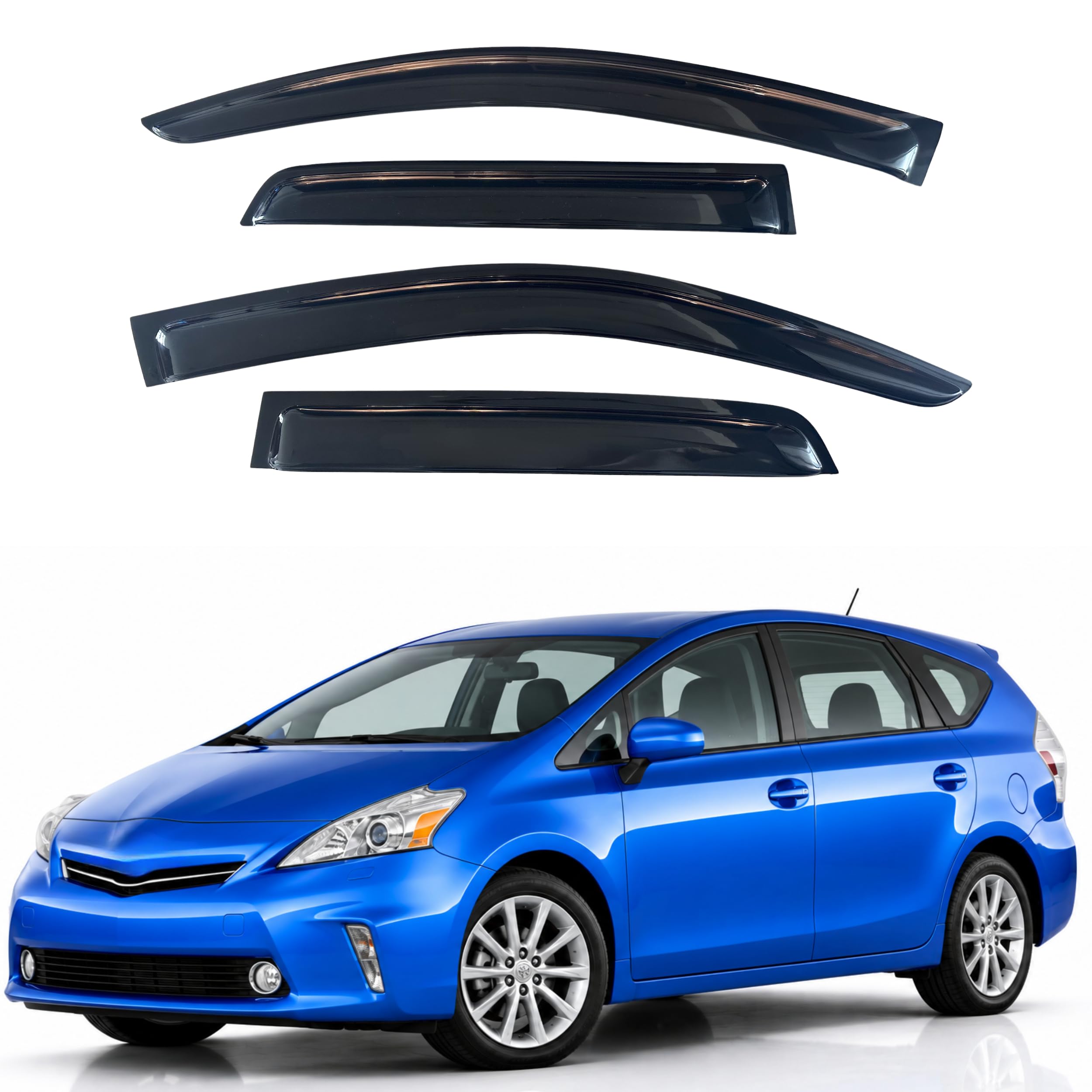 IG Window Visors Fit for 2012-2017 Toyota Prius V, Out-Channel Rain Guards Vent Wind Deflectors 4PC, Car Accessories for 12-17 Prius V (Prius V Model Only)