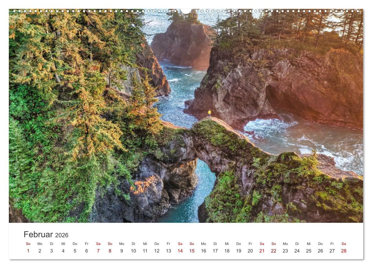 Oregon - Amerikas wunderschöne Westküste (hochwertiger Premium Wandkalender 2026 DIN A2 quer), Kunstdruck in Hochglanz: Natur Pur im Westen Amerikas. (CALVENDO Orte)