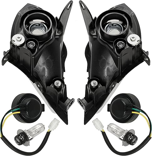 Miniatura 5 de Caltric Zócalos y bombillas de carcasa de luz delantera izquierda y derecha compatibles con Yamaha Raptor 250  Raptor 350  Raptor 700 700R