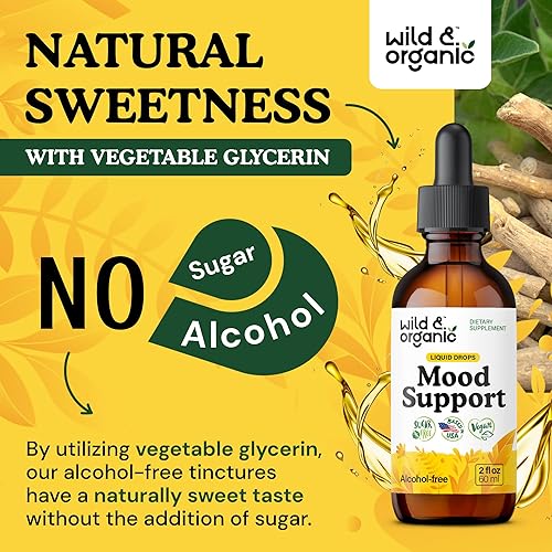 Miniatura 6 de Gotas de apoyo para el estado de ánimo, suplementos de buen humor con raíz de ashwagandha y rodiola rosea, gotas líquidas naturales para energía