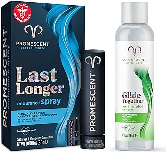 Delay Spray for Him (2.6ml) + Premium Organic Aloe Based 4 Ounce Lube for Women, Men & Couples, Last Longer and Add Comfort, Condom Compatible, Paraben Free, Toy/Vibrator Safe Lubricant