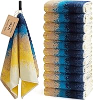 Vista 10 de SEMAXE Juego de 12 toallas de 100% algodón, 13 × 13 pulgadas, toallas suaves amarillas para la cara – súper absorbentes y de secado rápido, paño