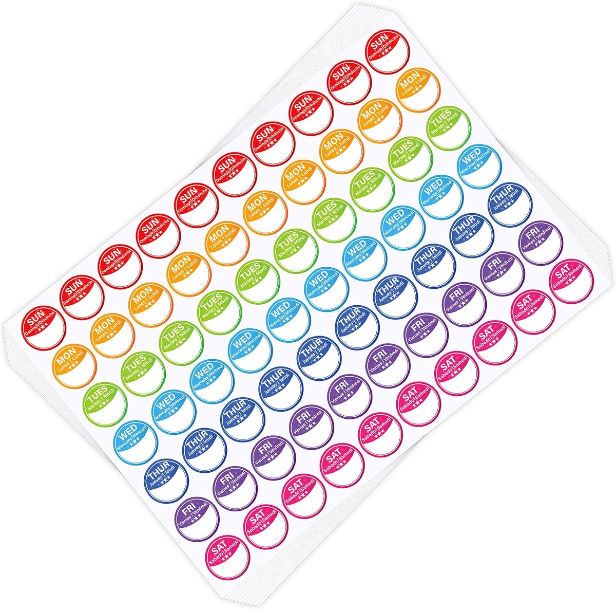 Lesnala 2520 Pcs Food Labels Stickers 7 Day of The Week Food Labels Writable and Peel Tab for Home Kitchen Restaurant Monthly Planners Meal Prep Accessory 1inch