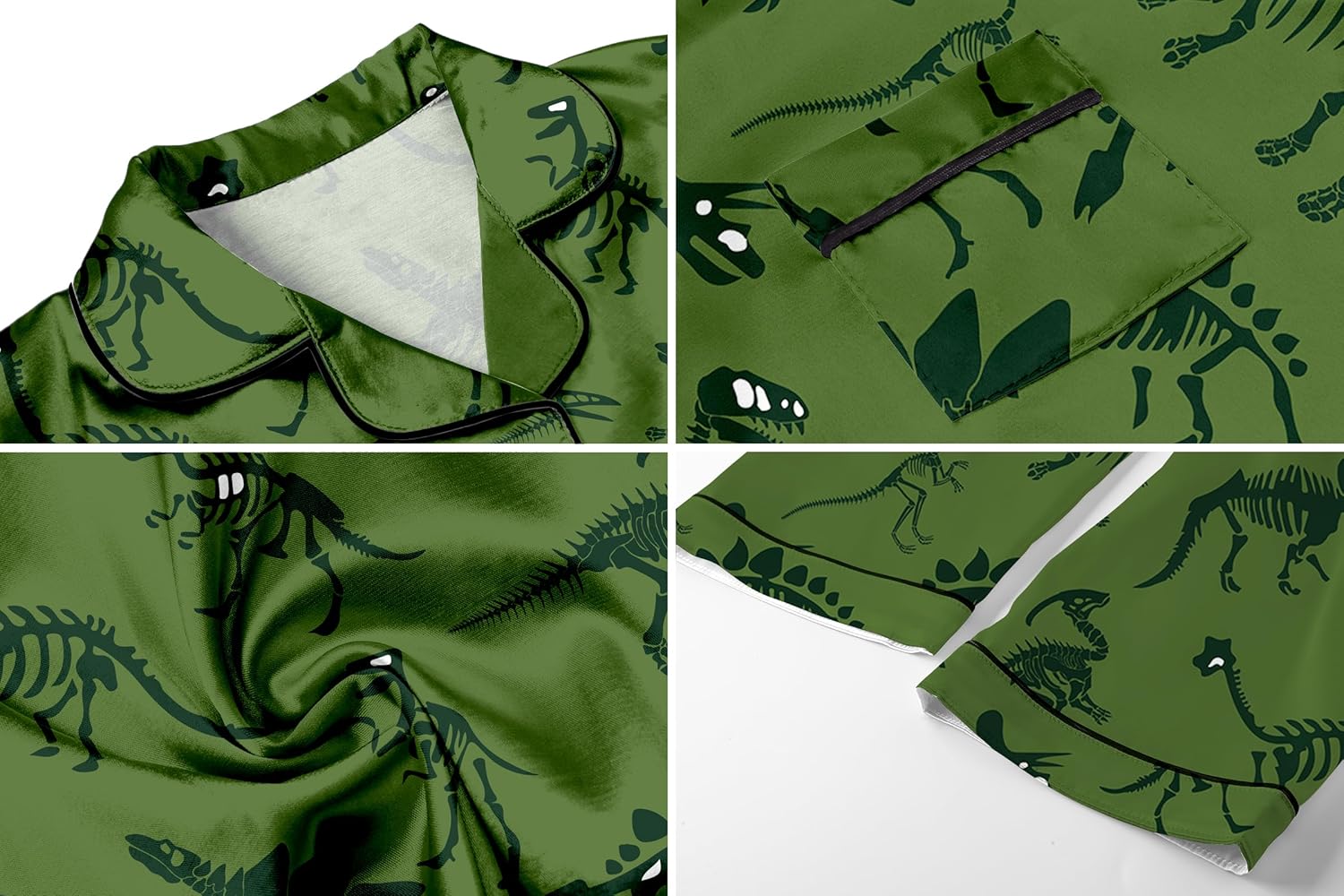 Umeyda Boys Silk Pajamas Sets Long Sleeve Sleepwear 2 Piece Pjs Set - Image 6