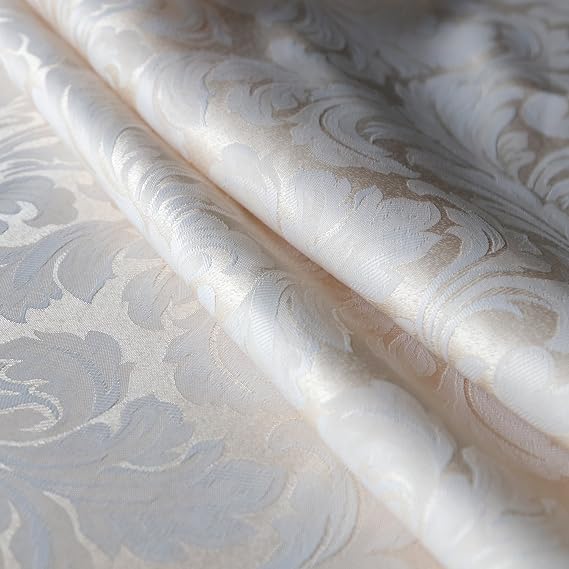 Tektrum Heavy Duty 60 X 102 inch Rectangular Damask Jacquard Tablecloth Table Cover - Waterproof/Spill Proof/Stain Resistant/Wrinkle Free - Great for Banquet, Parties, Dinner, Wedding (Beige)