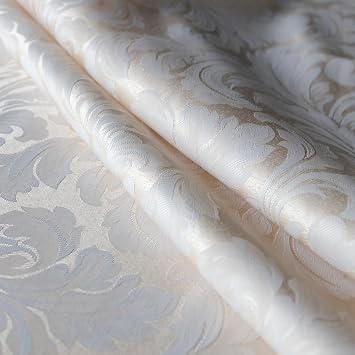 Tektrum Heavy Duty 60 X 102 inch Rectangular Damask Jacquard Tablecloth Table Cover - Waterproof/Spill Proof/Stain Resistant/Wrinkle Free - Great for Banquet, Parties, Dinner, Wedding (Beige)