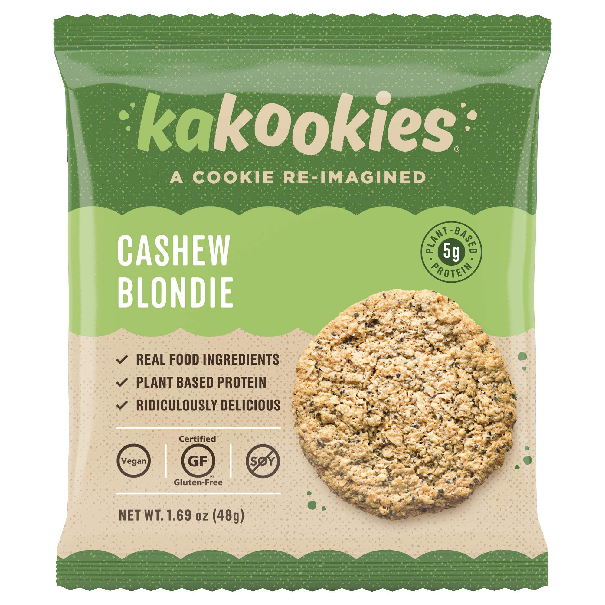 Kakookies A Cookie Re-Imagined, Cashew Blondie (Box of 12 Cookies), Soft-Baked, Plant-Based, Dairy Free, Gluten Free, Vegan