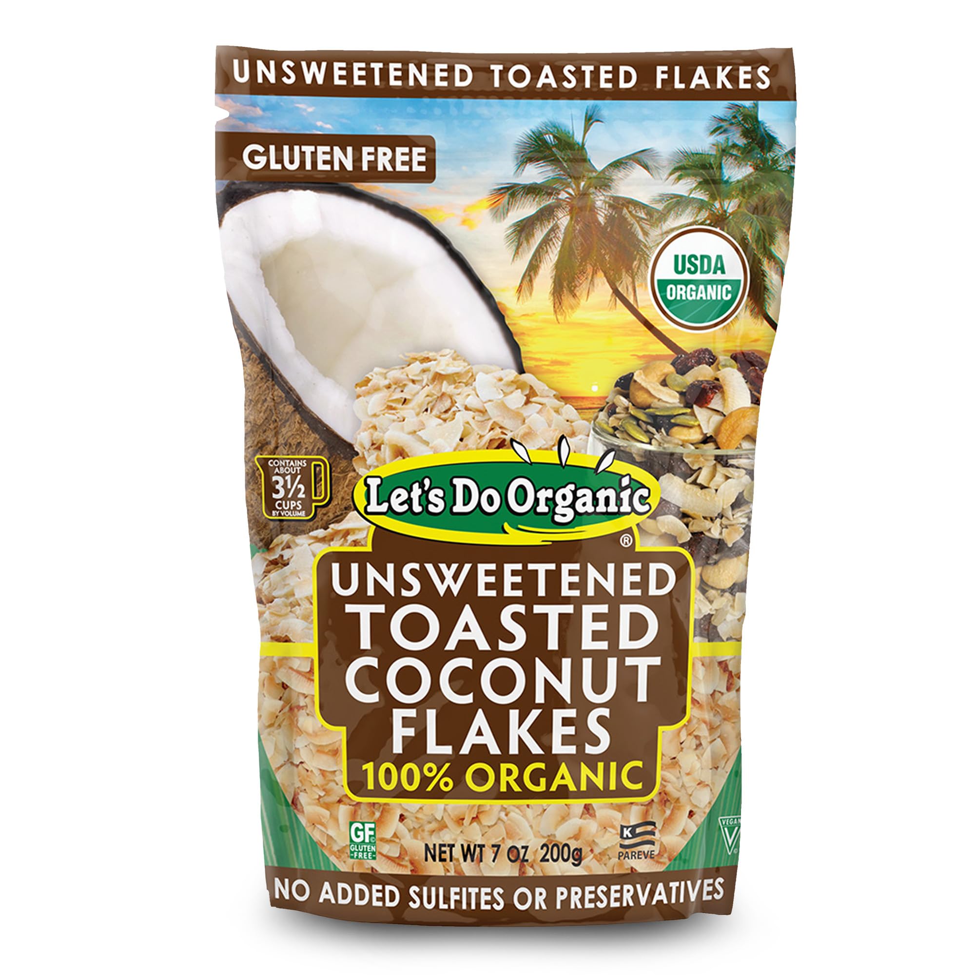 Let's Do Organic Unsweetened Coconut Flakes - Coconut Flakes Unsweetened Organic, Organic Coconut Flakes, Organic Flake Coconut, Vegan - 25 PoundsUSDA Organic