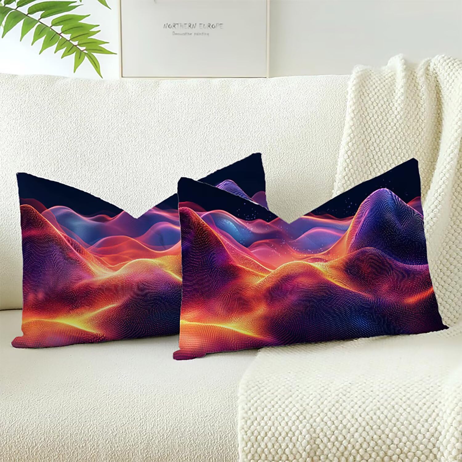 Housses coussins velours lavables bleu 70x50cm pour rénover facilement un canapé usé avec douceur