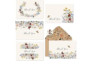 Whaline Vintage Wildflower Thank You Cards