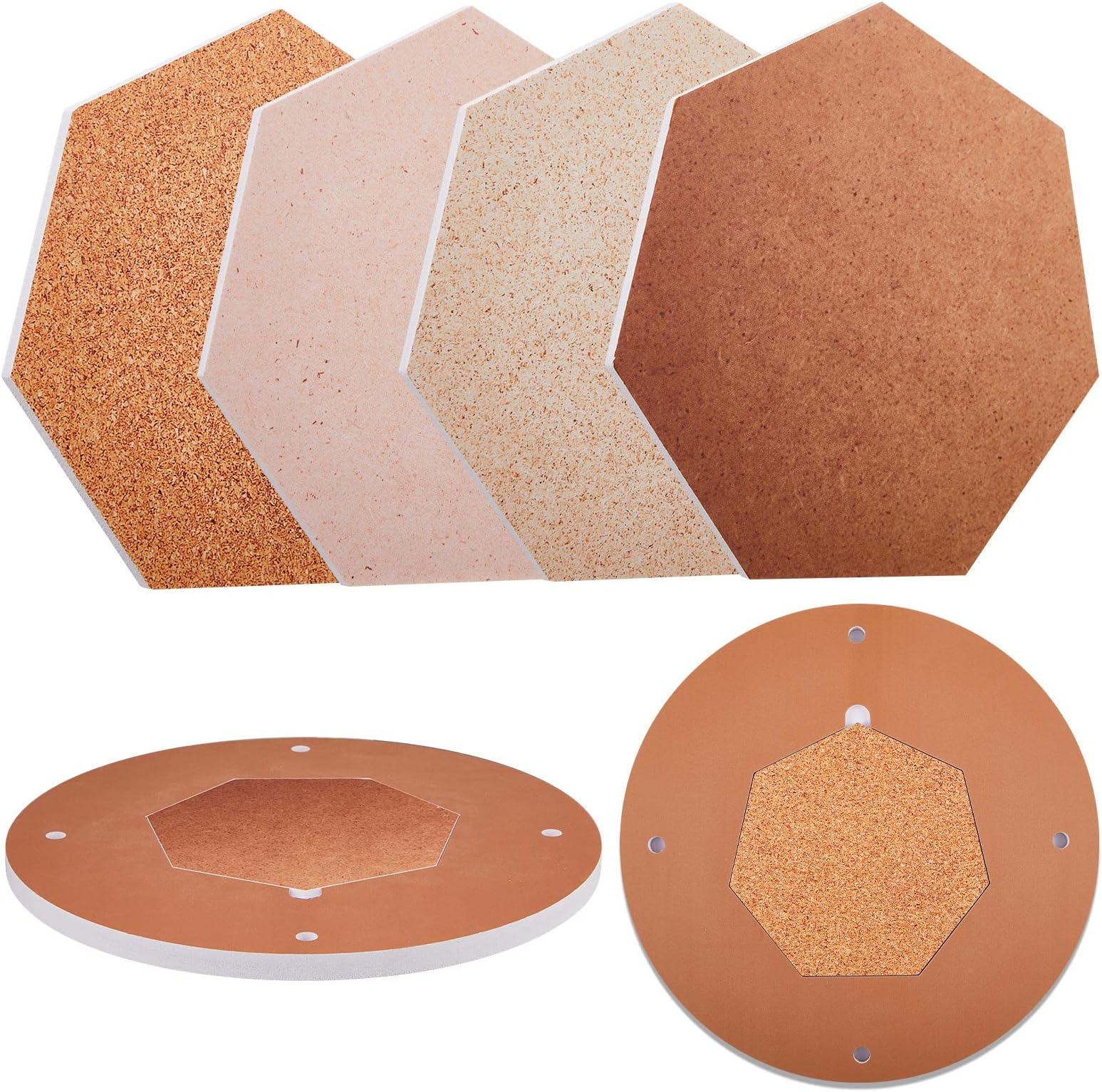 Sintuff 5 Pcs Pottery Bats System for Pottery Wheel Ceramic Waterproof Bat Tools 12'' Round Outer Bat and 4 Pcs Polygon Inner Pottery Wheel Bats Inserts Bat Adapter with Removable Inserts