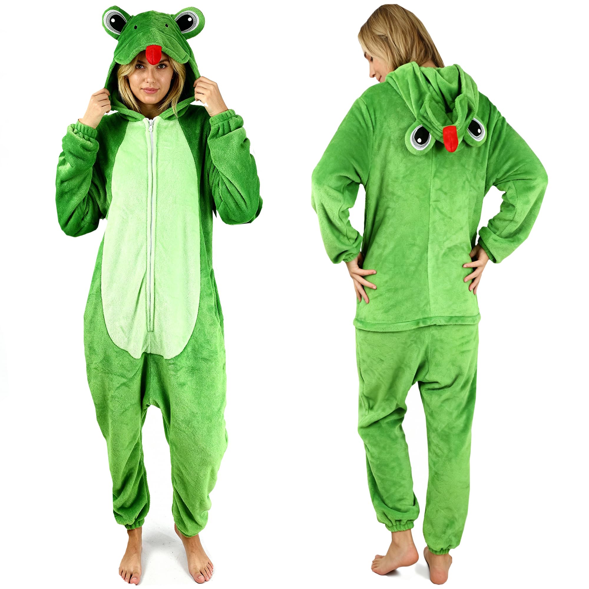 Orient Outdoor Unisex Frog Pajama Sleepsuits Men And Women's Nightwear Long Sleeve Jumpsuit Sleepwear Onesie Pajamas For Carnival (Uk, Alpha, S, Regular, Regular)