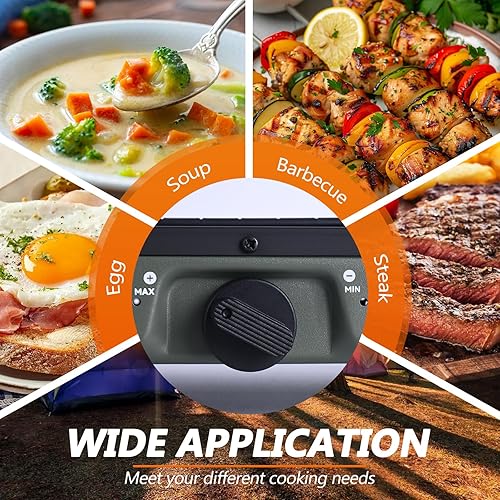 Miniatura 8 de Estufa de campamento de propano de 2 quemadores con parrilla y bolsa de transporte, estufa de campamento plegable portátil con quemadores ajustables