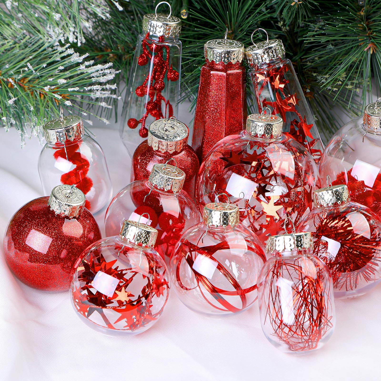 SHareconn Kerstboom Kerstballen 30st 60mm Ornamenten, Onbreekbare Ballen Hangende Decoraties voor Kerstboom, Gekleurde Kerstballen voor Vakantiefeest, Voorgehangen Touwtjes, Blauw & Wit