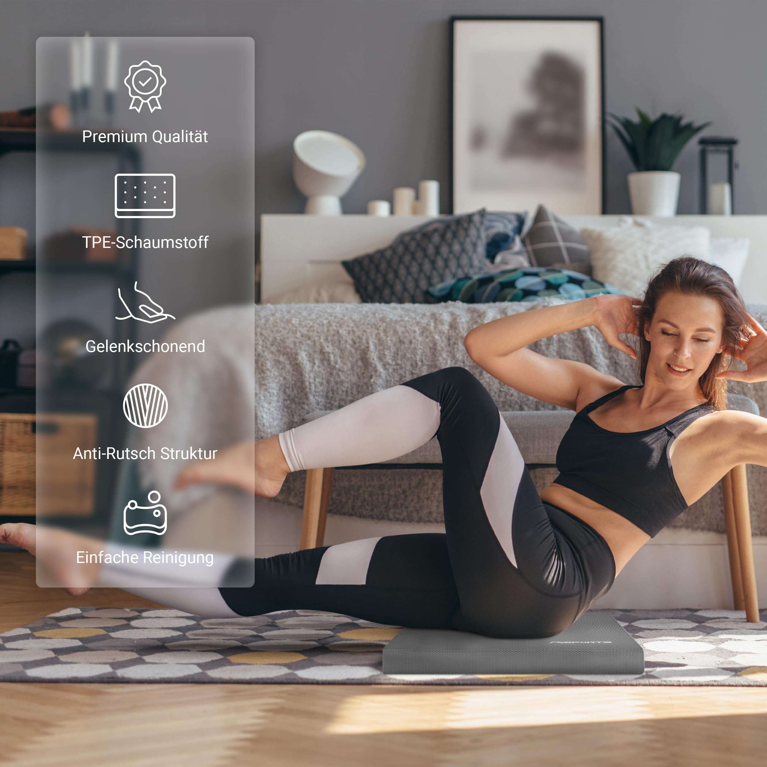 Balance Pad Premium - incluye Póster de ejercicios - Entrenamiento de equilibrio y coordinación, Tabla de Equilibrio