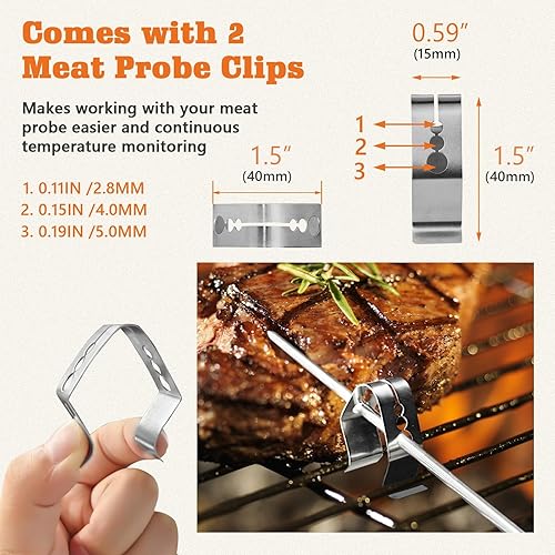 Miniatura 4 de Expert Grill - Sonda de carne de repuesto para parrilla de pellets y ahumador, termómetro de enchufe de 0.138 in con 2 clips de sonda