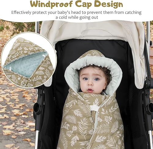 Miniatura 3 de Manta de invierno para asiento de automóvil para bebés, manta cálida de punto minky para bebés recién nacidos, ajuste universal para asiento