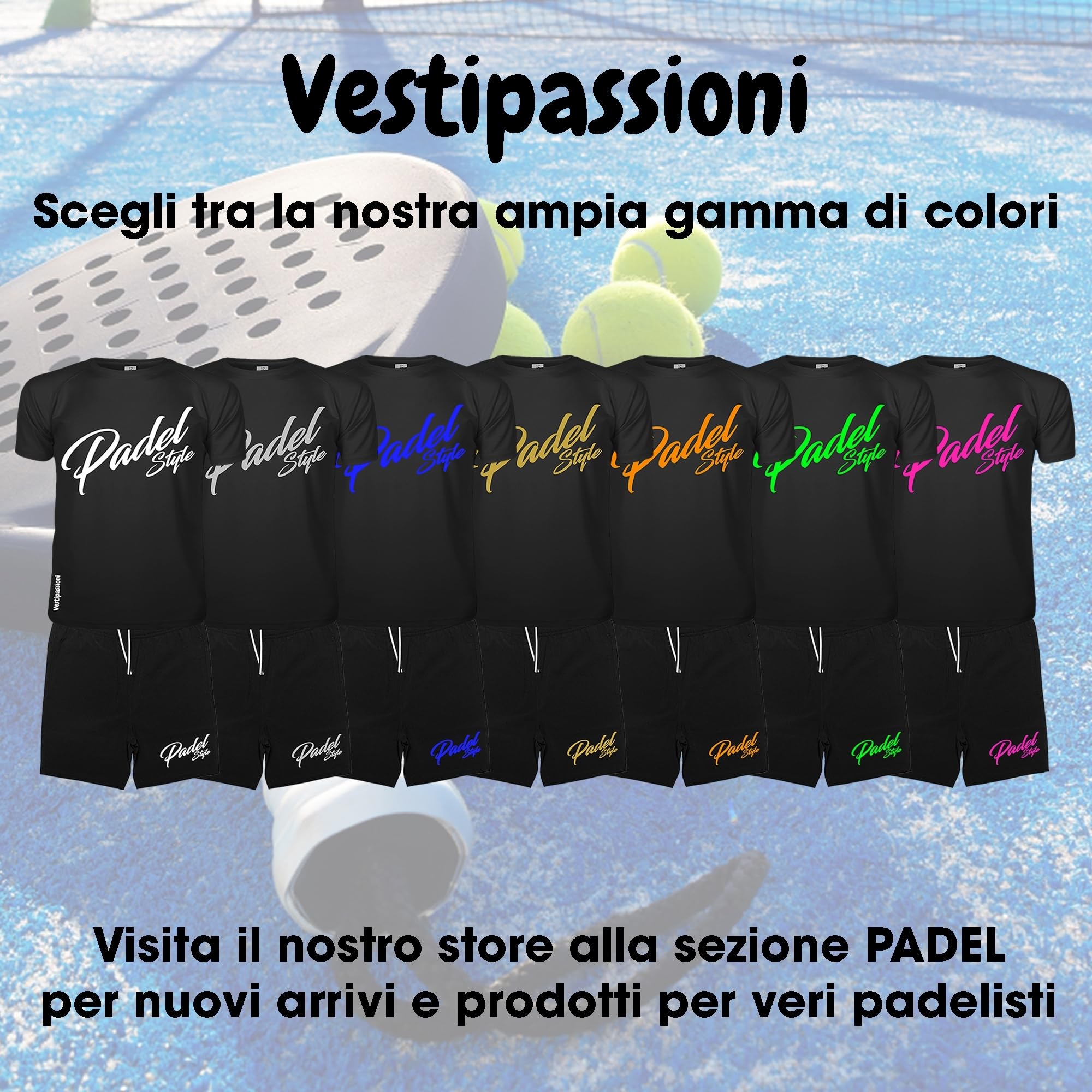 Completo Padel Personalizzabile Traspirante - Maglia e Pantaloncini Uomo Con Tasche, Abbigliamento Made in Italy