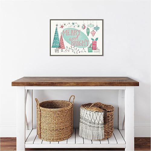 Miniatura 9 de Amanti Art Janelle Penner - Lienzo enmarcado para pared, 16 x 23 pulgadas, diseño retro de Navidad I Bright, lienzo enmarcado para pared, obras de