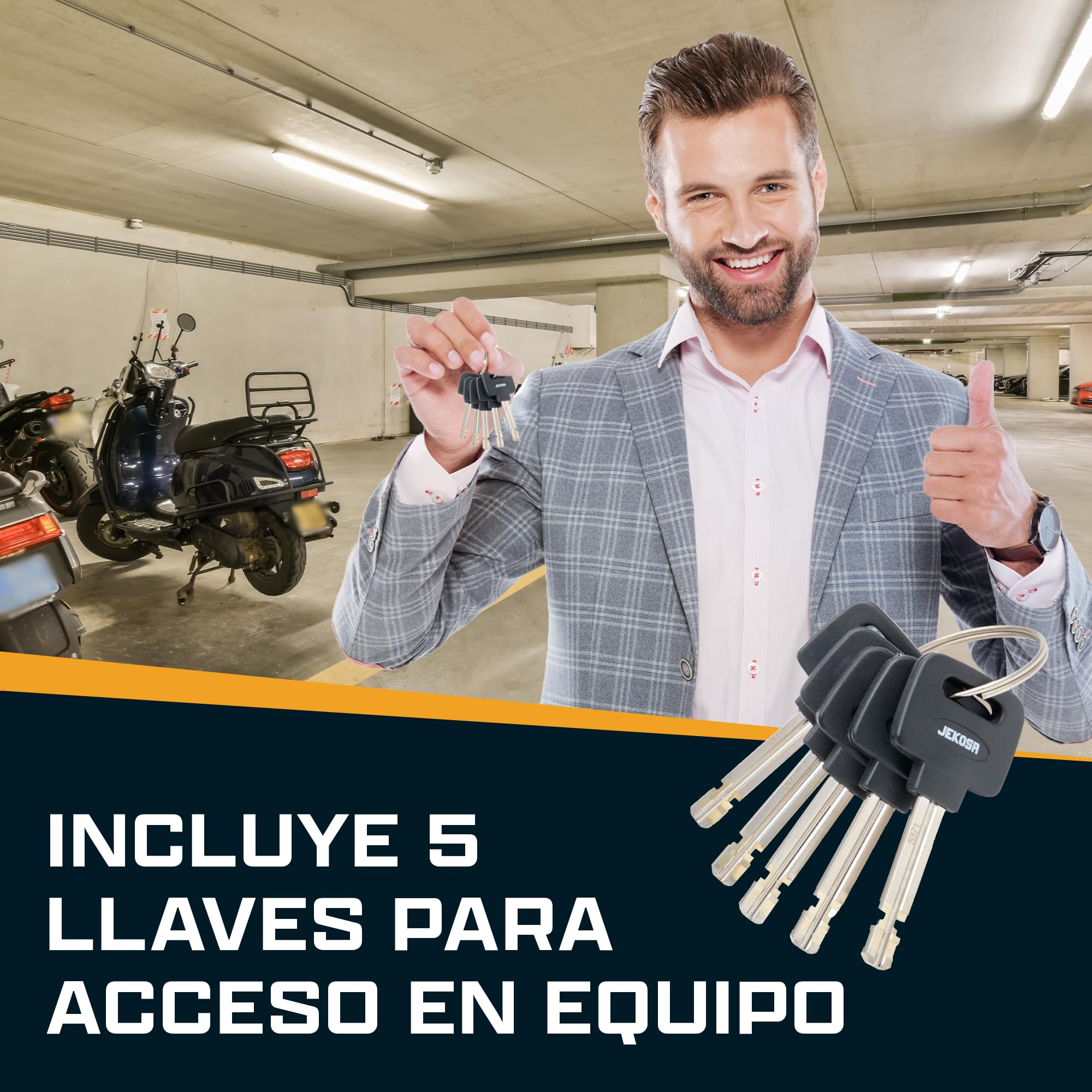 PBL110 Candado bici u de alta resistencia con 5 llaves, Arco de acero resistente a cortes de 18 mm, Resistente a la intemperie | Candados en U motocicletas, bicicletas