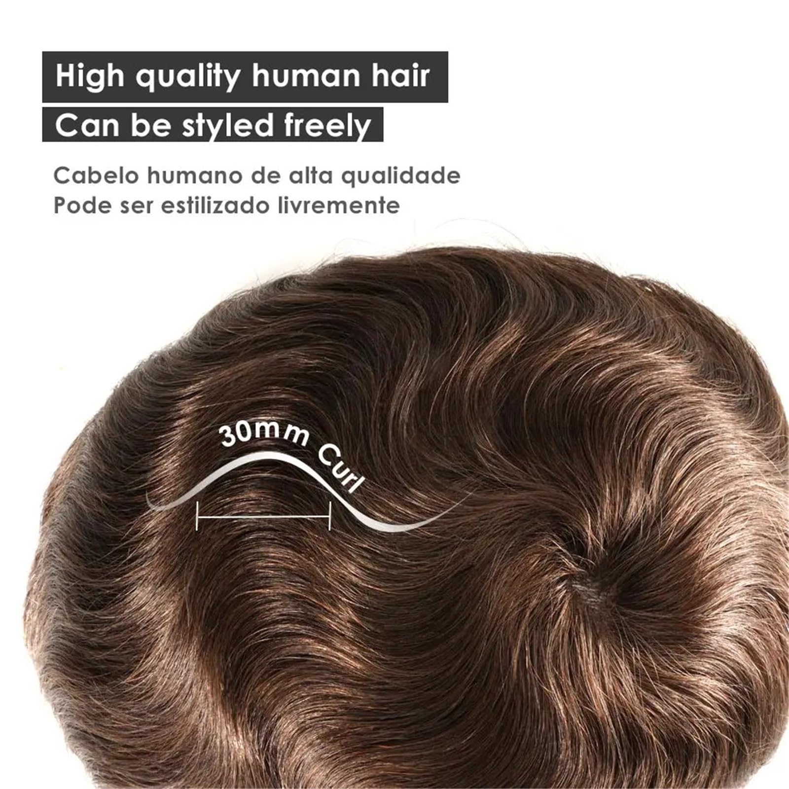 Parrucca da uomo, 15,2 cm, naturale, 0,06 mm, con protesi per capelli da uomo (giallo, 6 x 8 _ 100%)