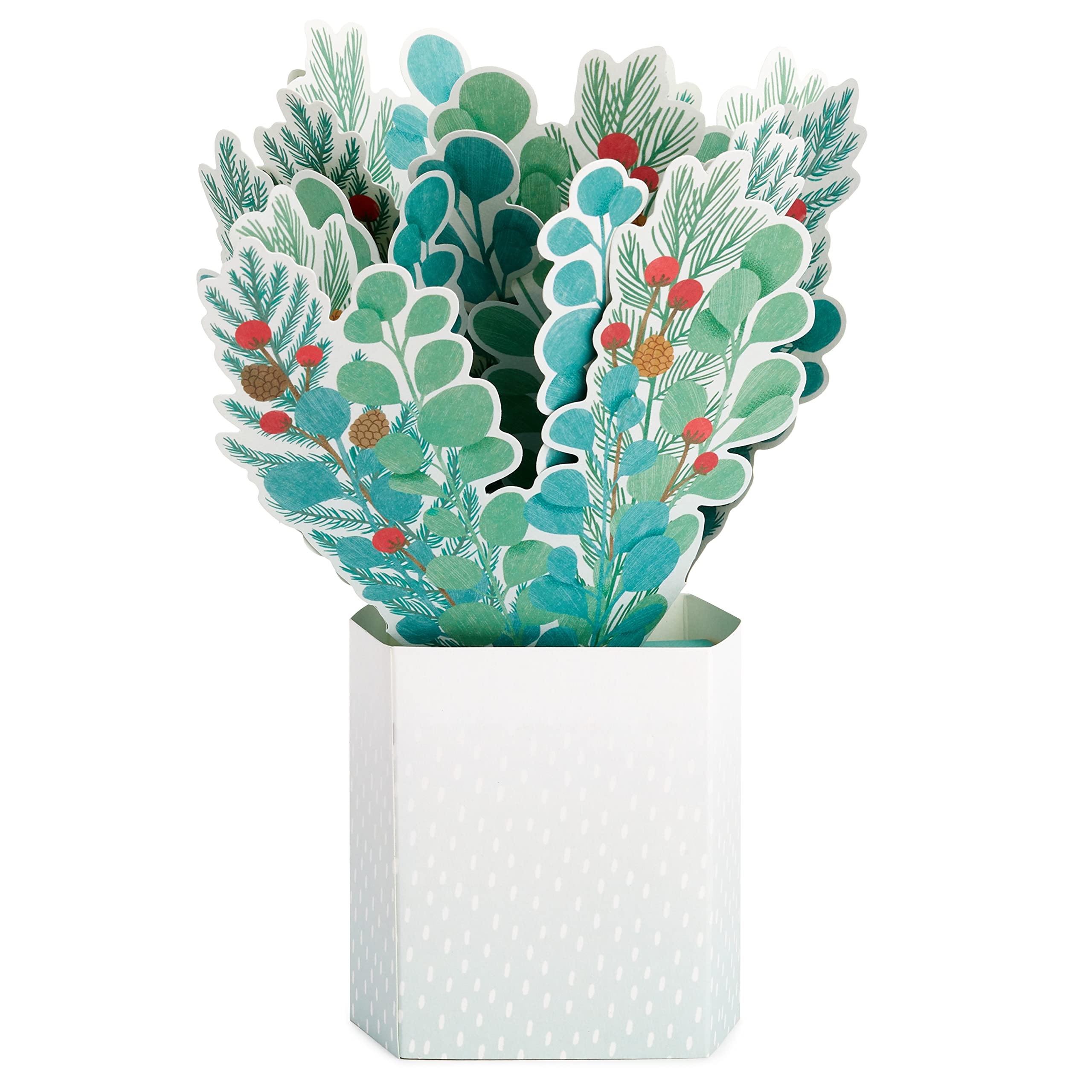 Hallmark Paper Wonder Christmas Card - Pop-Up Paper Plant Bouquet Design, 3D Plant Bouquet Card, Large - Image 3