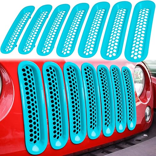 Vista 19 de Rejilla frontal E-Cowlboy de instalación de clip, parrilla protectora para Jeep Wrangler 2007-2017 JK, JKU, Sport, Freedom, Rubicon, Sahara