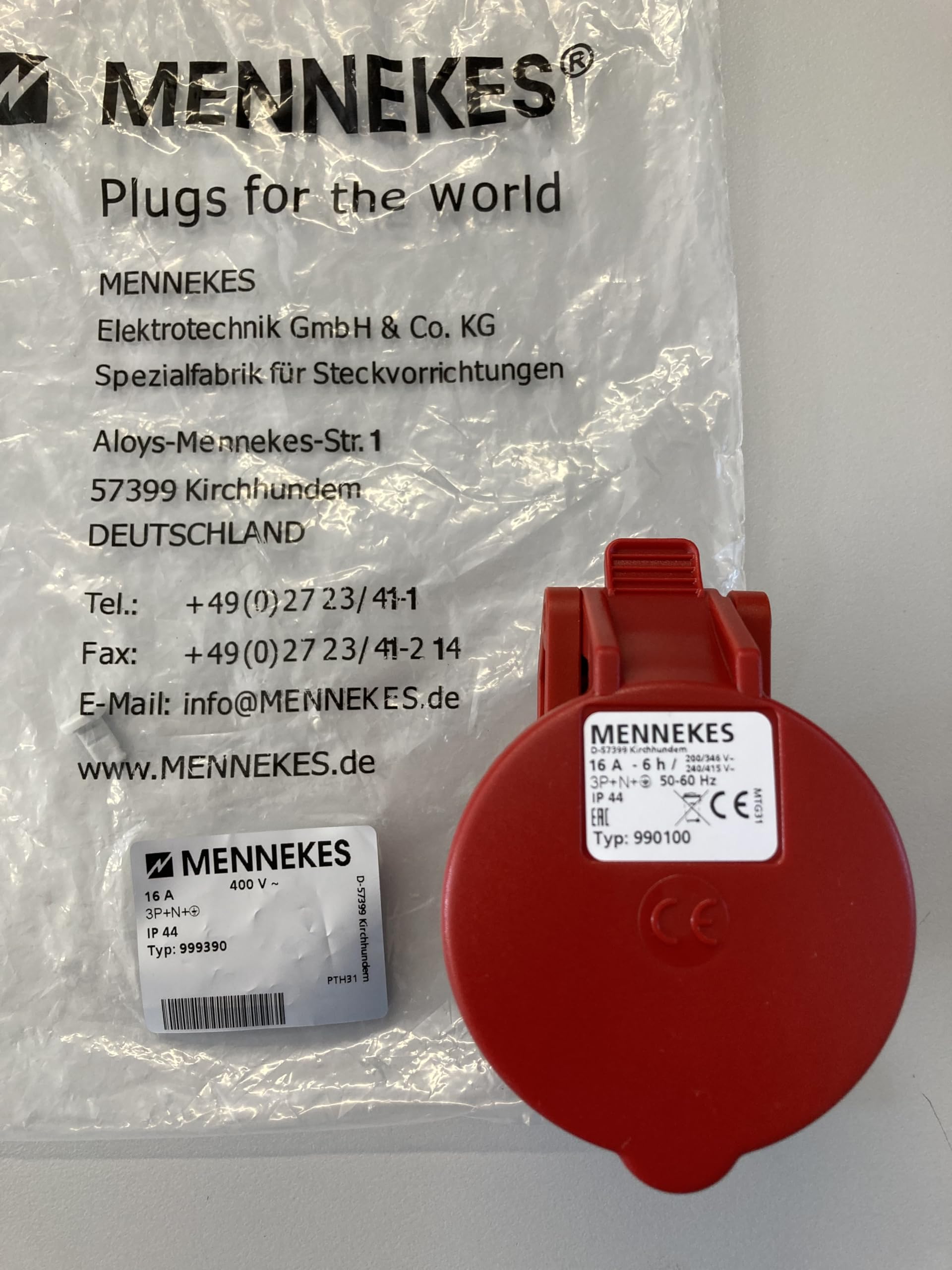 AMAXX Ersatzteil IP44 CEE 16A 5P 400V rot gerade Kunststoff