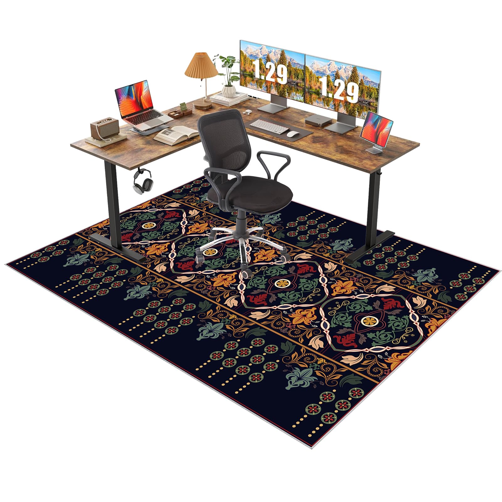 Office Chair Mat for Carpet Floor 60 x 70 cm Carpet Protector Chair Mat for Home and Office, Non Slip Desk Chair Mat, Gaming Rug, Hard Floor Protector Mat for Rolling Chair, Anti-Scratch Anti-Slip