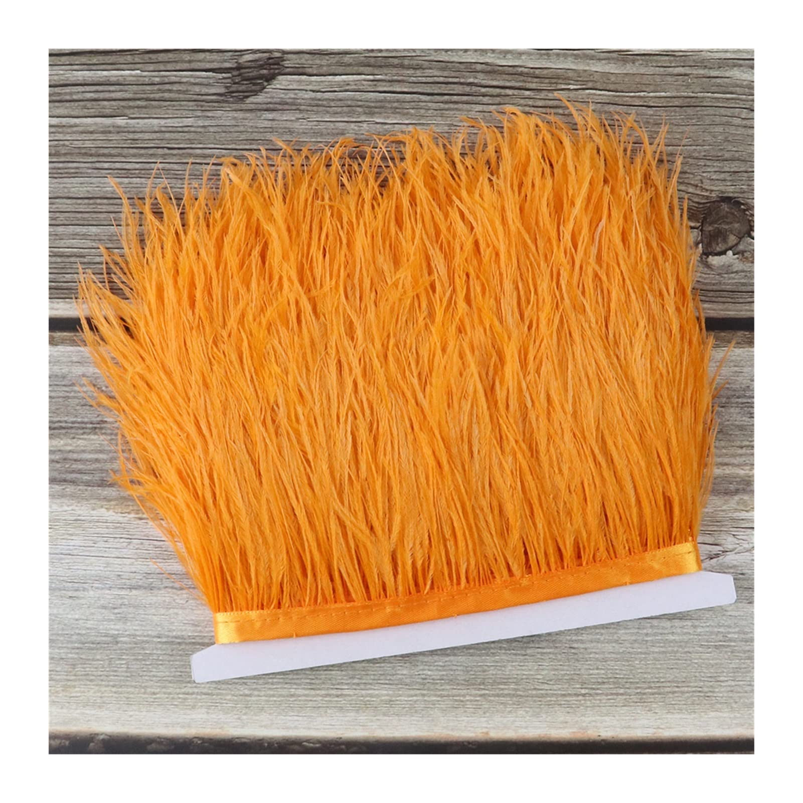 Frange en plumes d'autruche orange haute couture pour robe