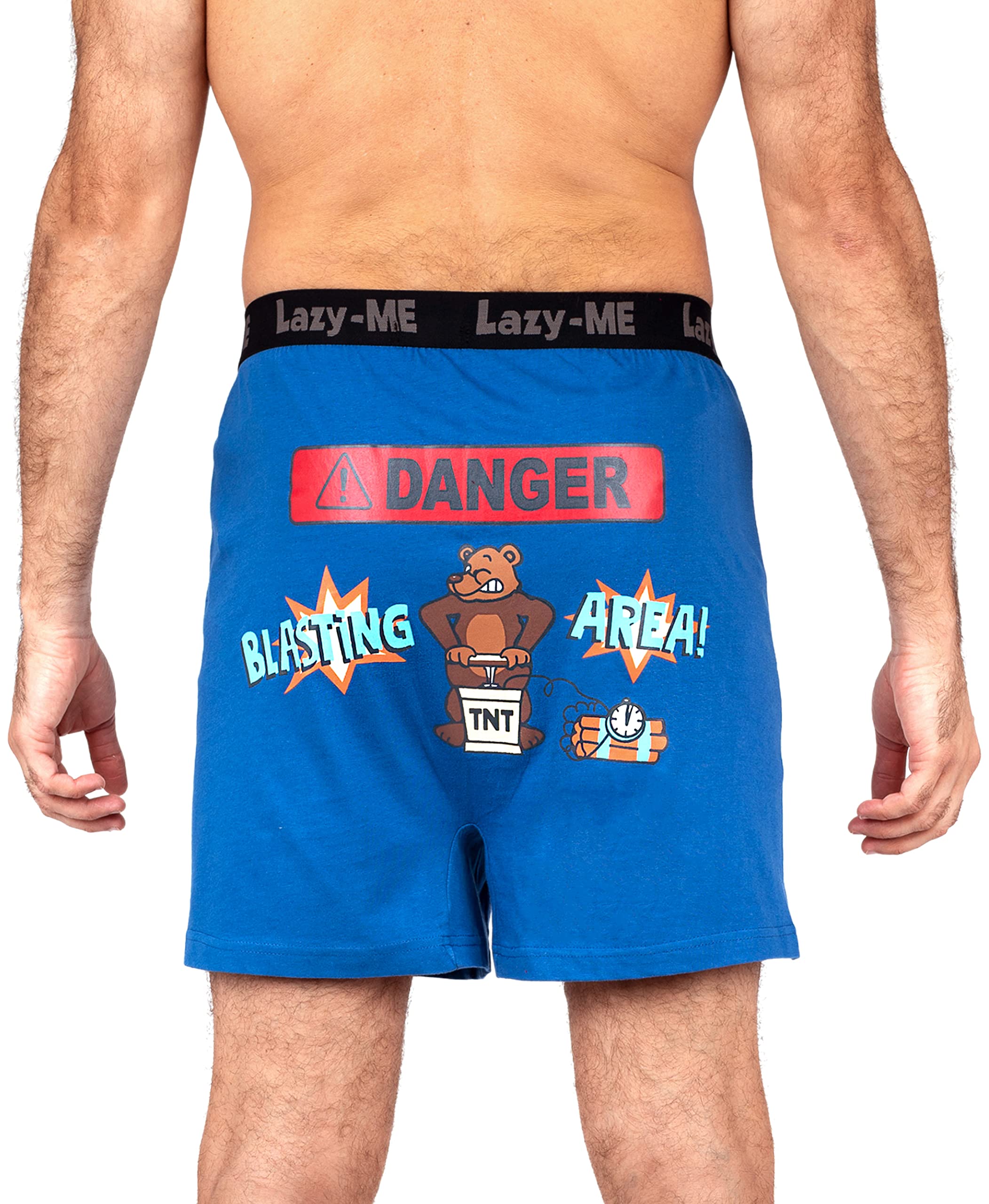 PrestigezLazy Me Novelty Men's Funny Boxer Shorts Humorous Underwear, Gag Gifts for Him