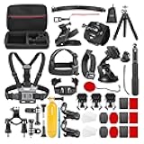 NEEWER 50 in 1 Action Camera Accessory Kit Compatible with GoPro Hero 12 11 10 9 DJI OSMO 4 3 2 Insta360 X3 X2 GO 3 SJCAM DBPOWER AKASO VicTsing APEMAN WiMiUS QUMOX Lightdow Campark Sony Sports DV
