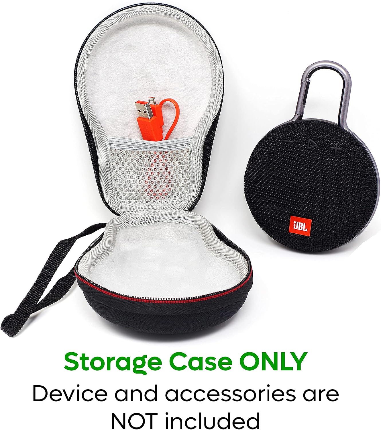 ElloGear Estojo rígido de viagem para JBL Clip 3, alto-falante Bluetooth sem fio à prova d'água JBL Clip 2, estojo de armazenamento para cabo USB e carregador - preto, Preto/branco, elegante ElloGear Estojo rígido de viagem para JBL Clip 3, alto-falante Bluetooth sem fio à prova d'água JBL Clip 2, estojo de armazenamento para cabo USB e carregador - preto, Preto/branco, elegante