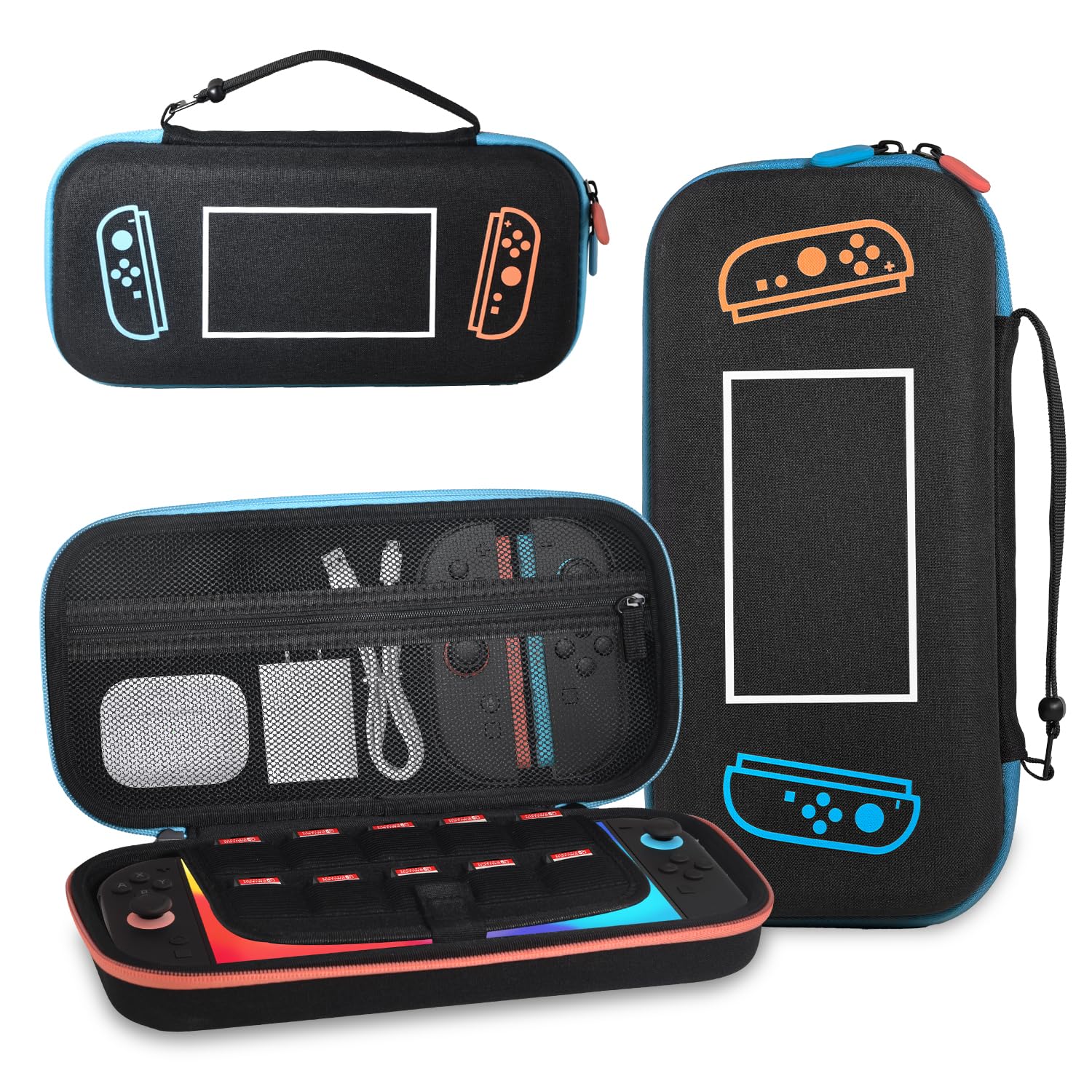 MONGERY Carrying Case for Nintendo Switch 2 (2025), Hard Shell Travel Storage with Soft Interior, Fits Console, Charger & Accessories, 10 Game Card Slots, Portable Protective Case - Black