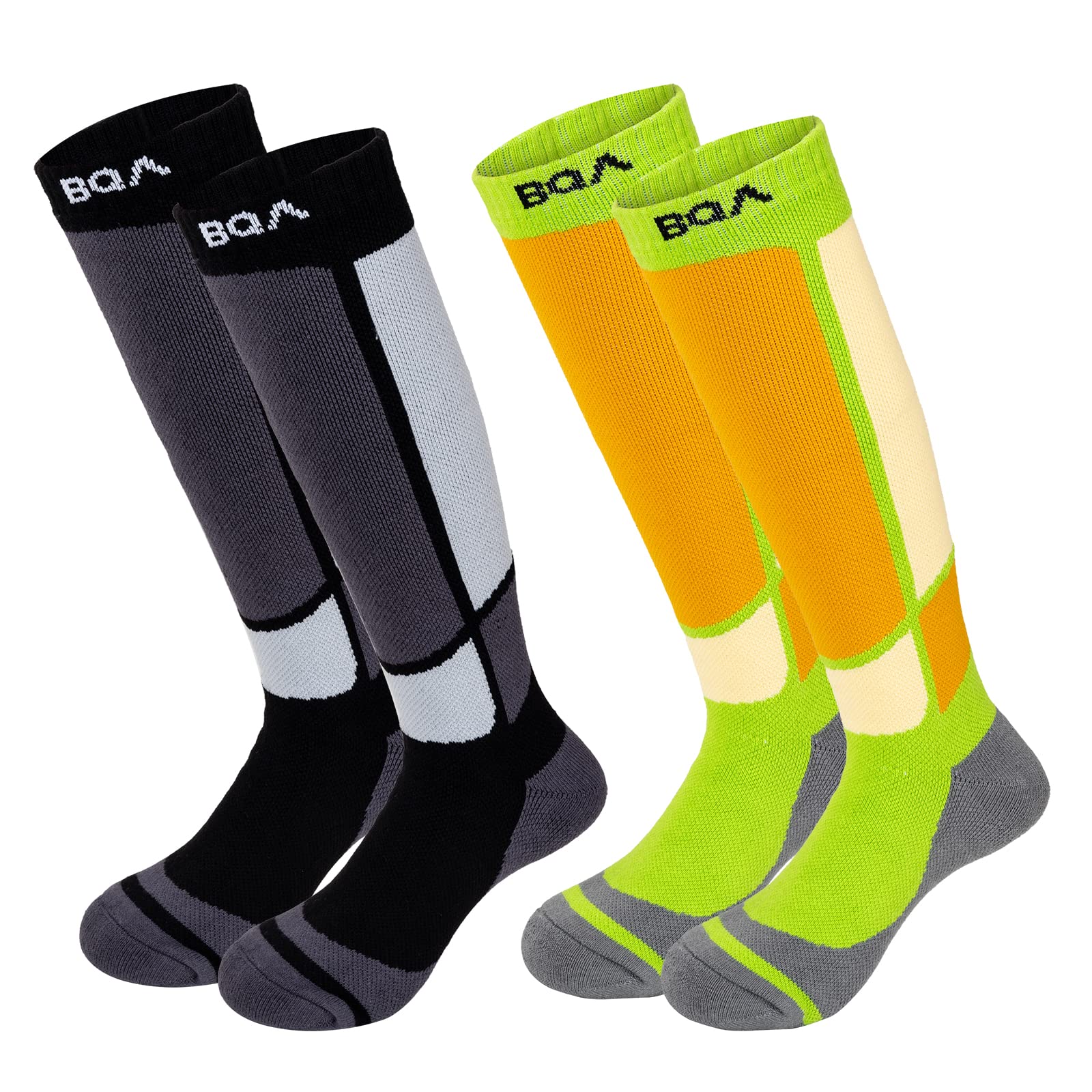 Ski Socks Kids Winter Warm Thermal Snow Socks, 2 Pack Skiing