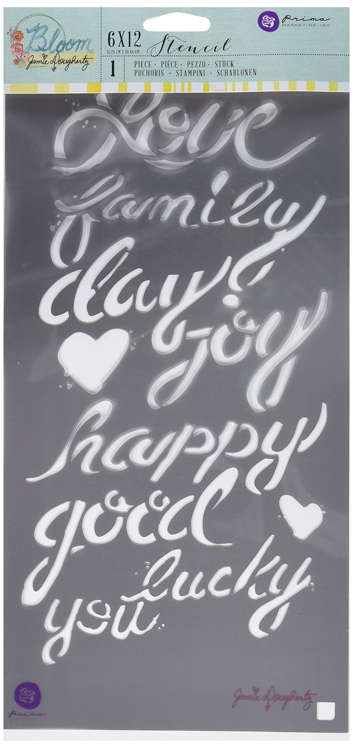 Prima Marketing BLSTN612-80436 Phrases Jamie Dougherty Bloom Stencil, 6 x 12"