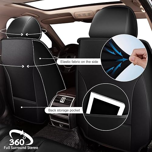 Miniatura 5 de YORKNEIC Juego completo de fundas de asiento para Subaru Impreza 2012-2023 2024, impermeables, transpirables, de cuero, fundas de cojín para asiento