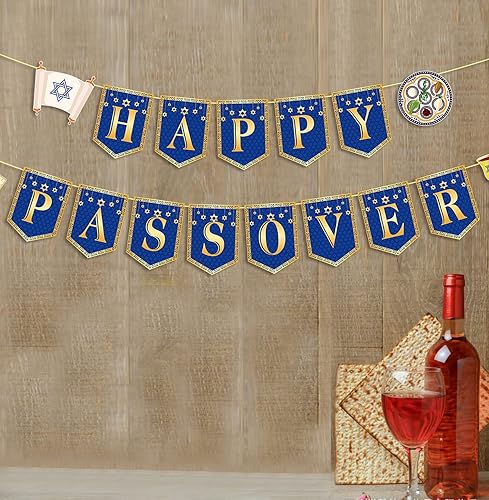 Miniatura 5 de Guirnalda de banderines de Pascua para Pascua, decoraciones de fiesta para Pascua, Seder, judío, Hanukkah, decoración del hogar