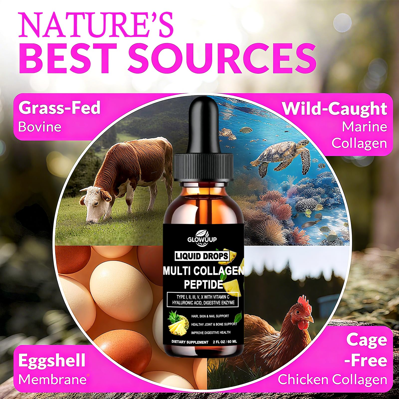 Liquid Collagen for Women Men,Multi Hydrolyzed Peptides Collagen Supplement — Amazon image 5