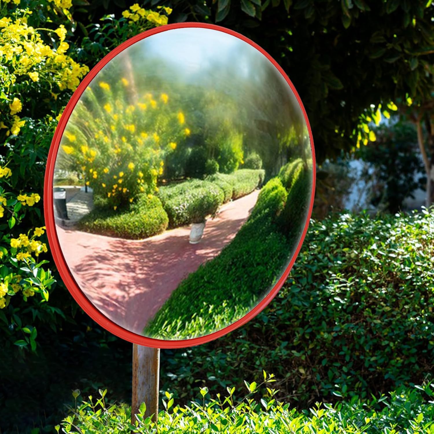 30" Convex Traffic Mirror - Wide Angle Curved Safety Mirror for Outdoor Indoor Driveway Road Shop Garage Parking Lot Blind Spot with Clear View