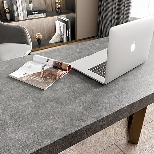 Miniatura 4 de Stickyart Papel de contacto texturizado gris plateado de 36 x 160 pulgadas para gabinetes, papel tapiz de vinilo de hormigón autoadhesivo extraíble,